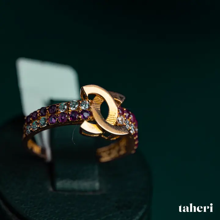 Yellow Gold Ring with Cubic Zirconia design 230 by TAHERI