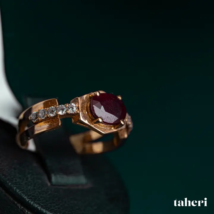 Yellow Gold Ring with Ruby design 233 by TAHERI