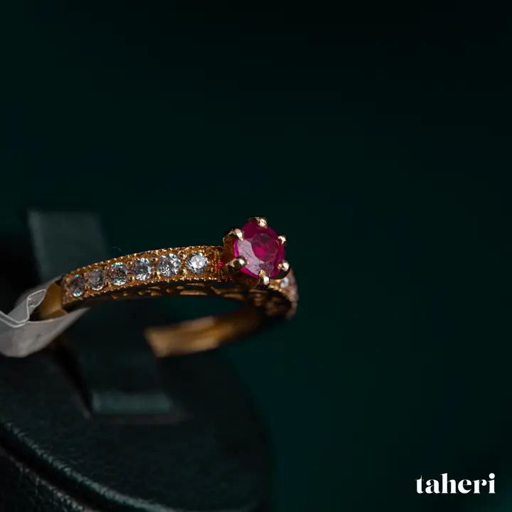 Yellow Gold Ring with Ruby design 234 by TAHERI