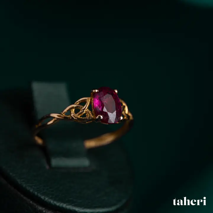 Yellow Gold Ring with Ruby design 236 by TAHERI