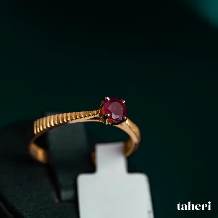 Yellow Gold Ring with Ruby design 237 by TAHERI