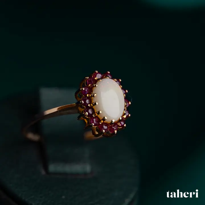 Yellow Gold Ring with Colored Stones design 239 by TAHERI