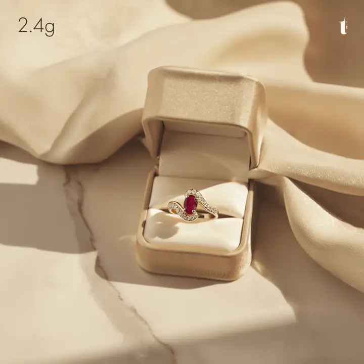 Yellow Gold Ring with Ruby design 241 by TAHERI