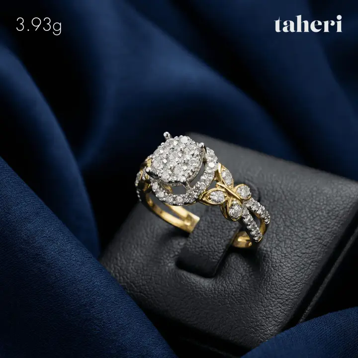 Two-Tone Ring with Cubic Zirconia design 243 by TAHERI