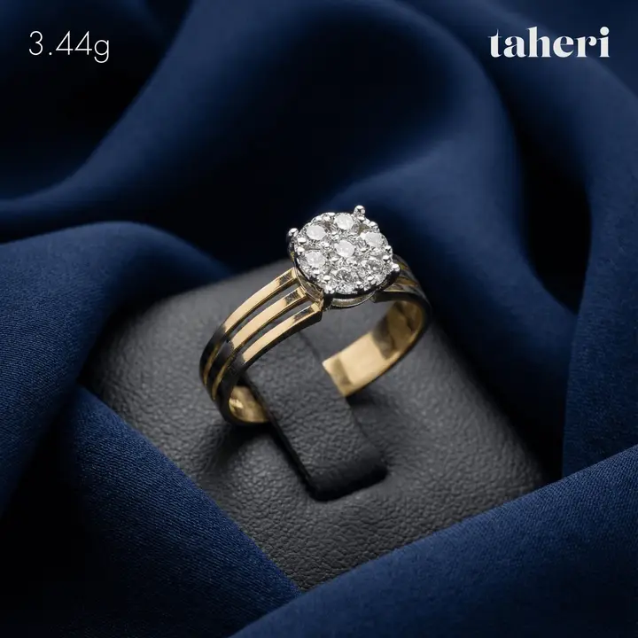 Two-Tone Ring with Cubic Zirconia design 244 by TAHERI
