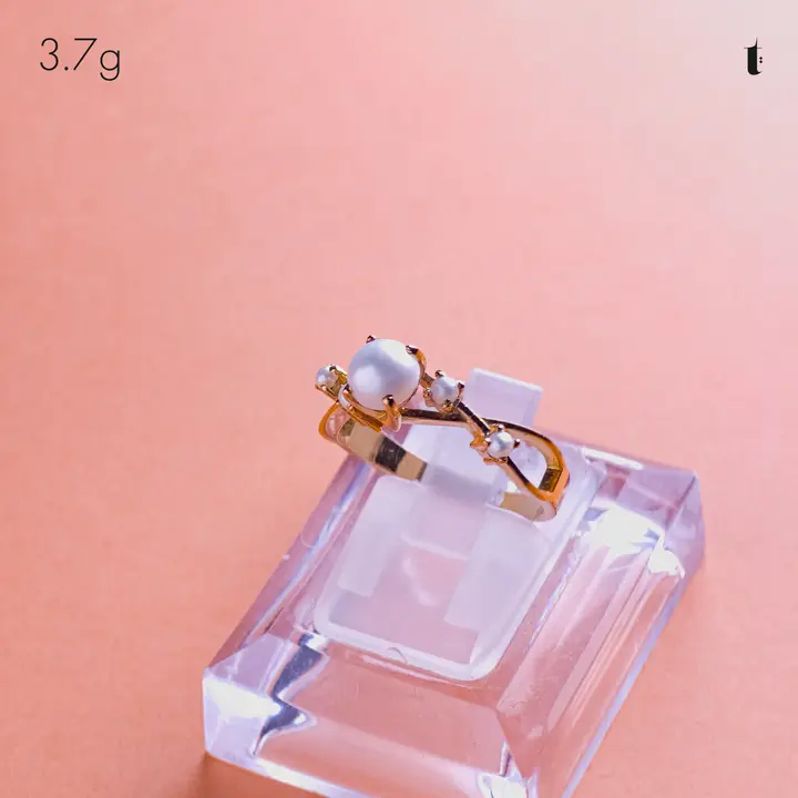Yellow Gold Ring with Pearl design 246 by TAHERI