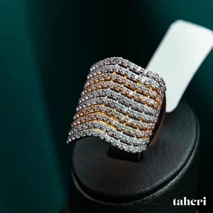 Two-Tone Ring with Cubic Zirconia design 249 by TAHERI