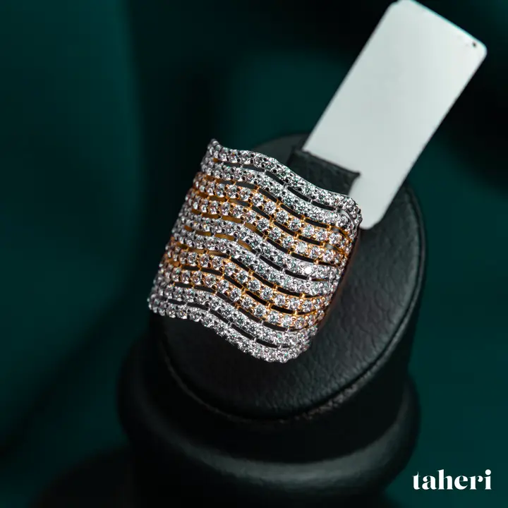 Two-Tone Ring with Cubic Zirconia design 250 by TAHERI