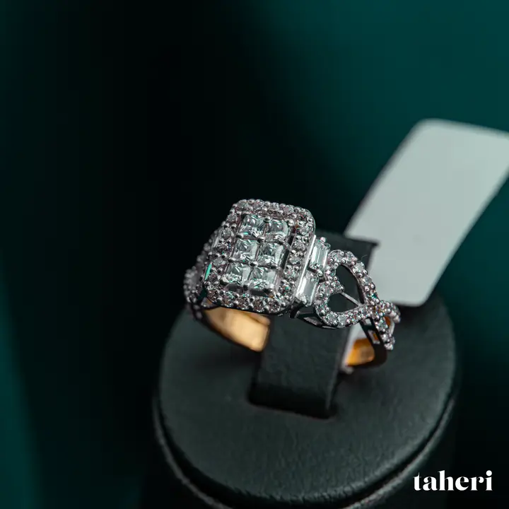 Two-Tone Ring with Cubic Zirconia design 254 by TAHERI