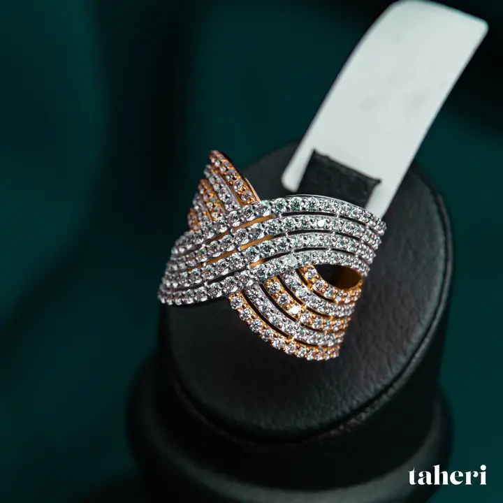 Two-Tone Ring with Cubic Zirconia design 255 by TAHERI