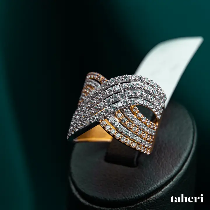 Two-Tone Ring with Cubic Zirconia design 256 by TAHERI