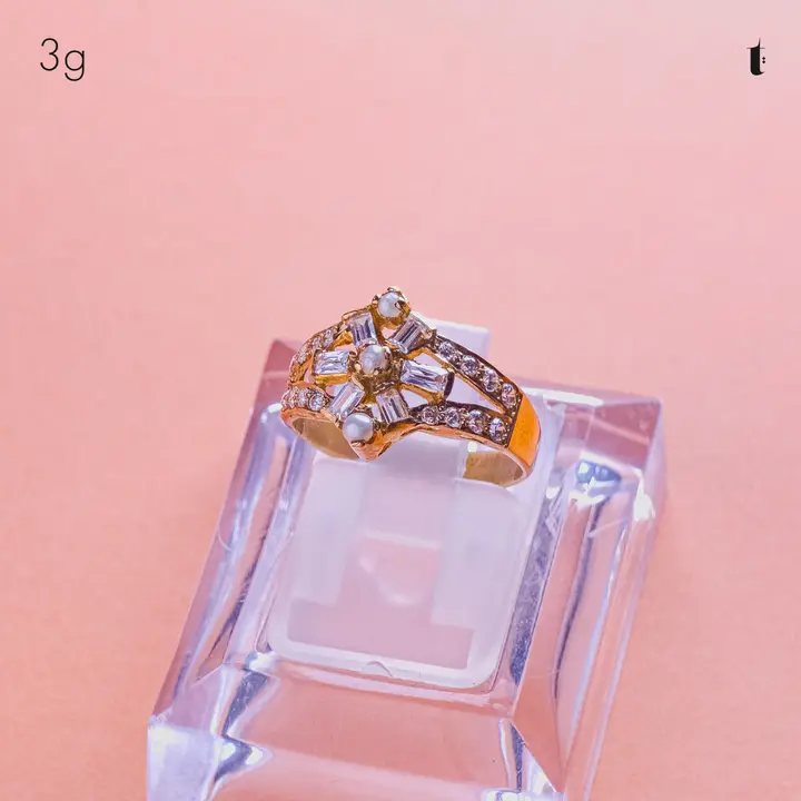 Yellow Gold Ring with Cubic Zirconia design 257 by TAHERI