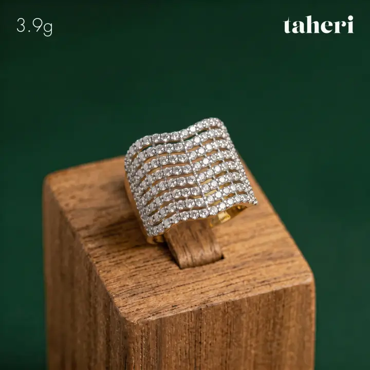 Two-Tone Ring with Cubic Zirconia design 258 by TAHERI