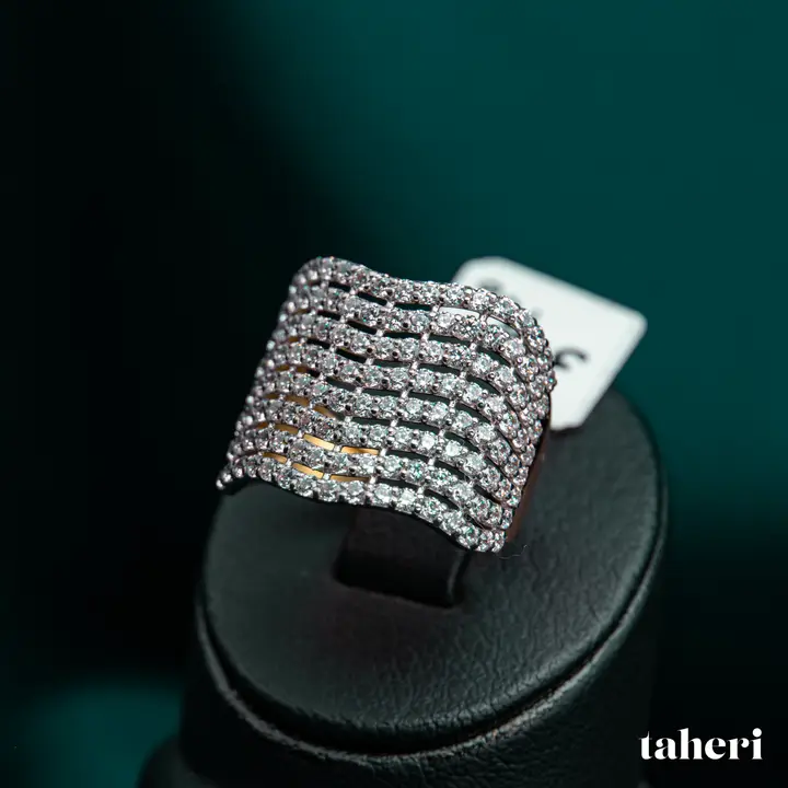 Two-Tone Ring with Cubic Zirconia design 259 by TAHERI