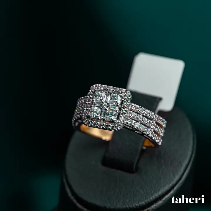 Two-Tone Ring with Cubic Zirconia design 261 by TAHERI