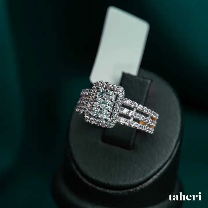 Two-Tone Ring with Cubic Zirconia design 263 by TAHERI
