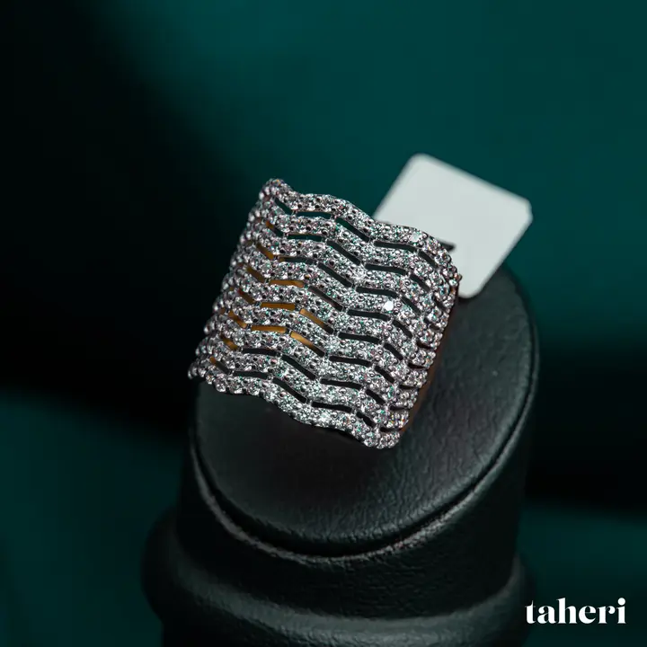 Two-Tone Ring with Cubic Zirconia design 264 by TAHERI