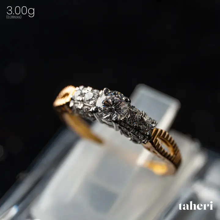Two-Tone Ring with Cubic Zirconia design 266 by TAHERI