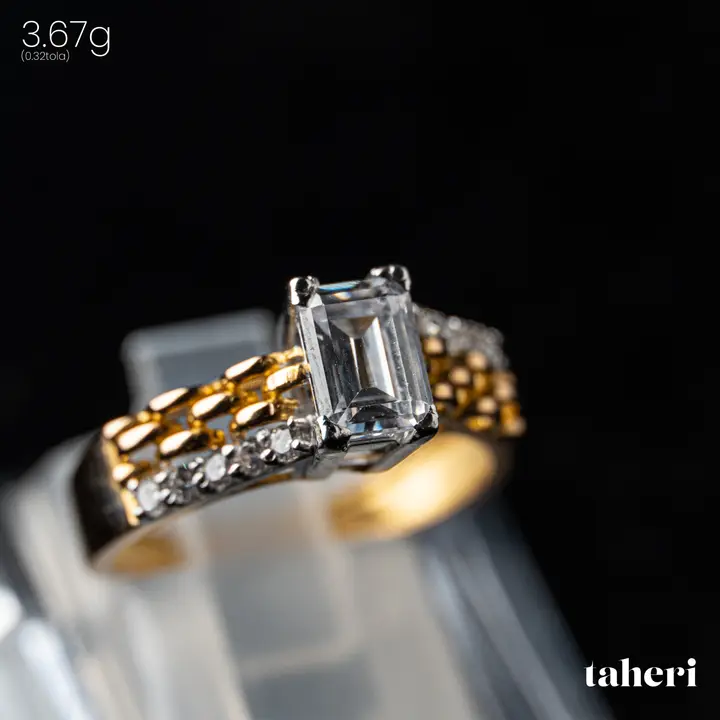 Two-Tone Ring with Cubic Zirconia design 267 by TAHERI