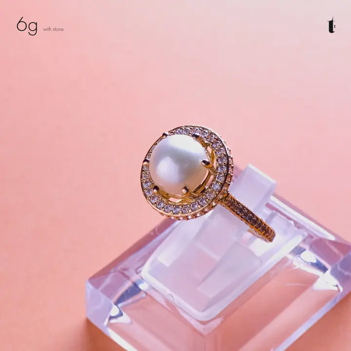 Yellow Gold Ring with Pearl design 268 by TAHERI