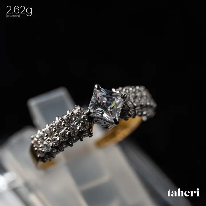 Two-Tone Ring with Cubic Zirconia design 269 by TAHERI