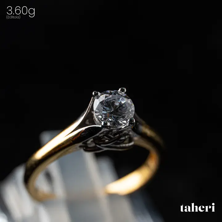 Two-Tone Ring with Cubic Zirconia design 270 by TAHERI