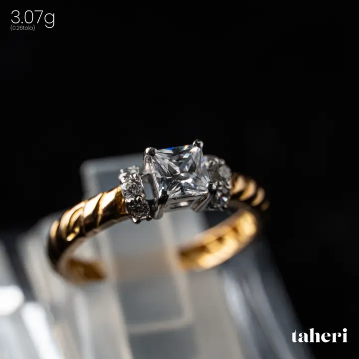 Two-Tone Ring with Cubic Zirconia design 271 by TAHERI