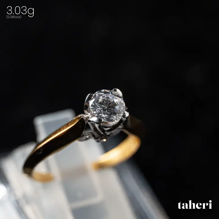 Two-Tone Ring with Cubic Zirconia design 274 by TAHERI