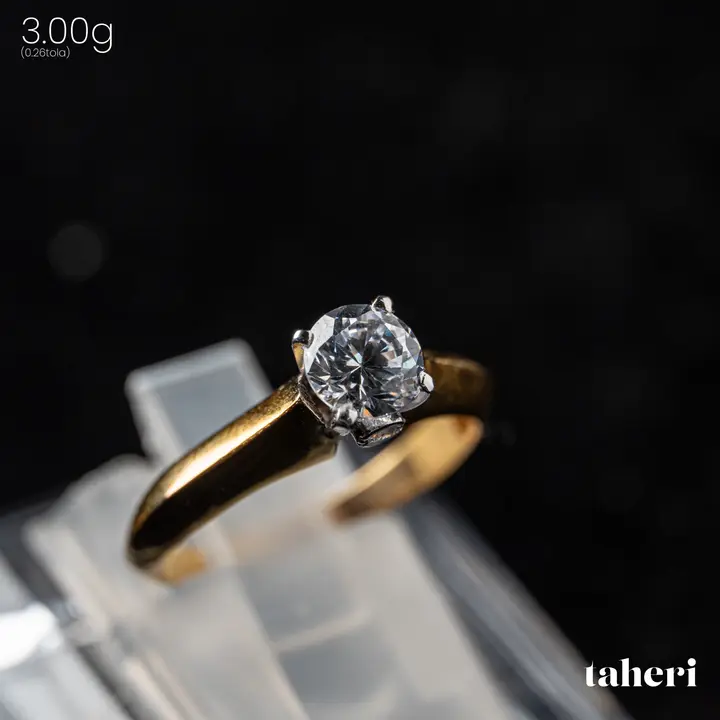 Two-Tone Ring with Cubic Zirconia design 275 by TAHERI