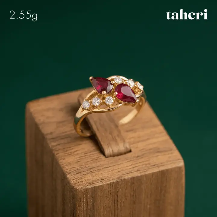 Yellow Gold Ring with Ruby design 276 by TAHERI
