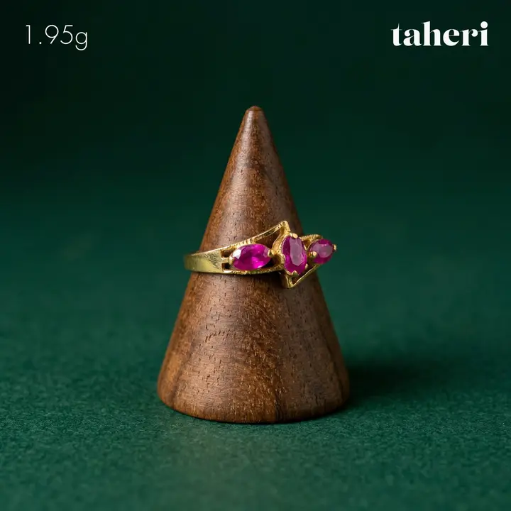 Yellow Gold Ring with Ruby design 277 by TAHERI