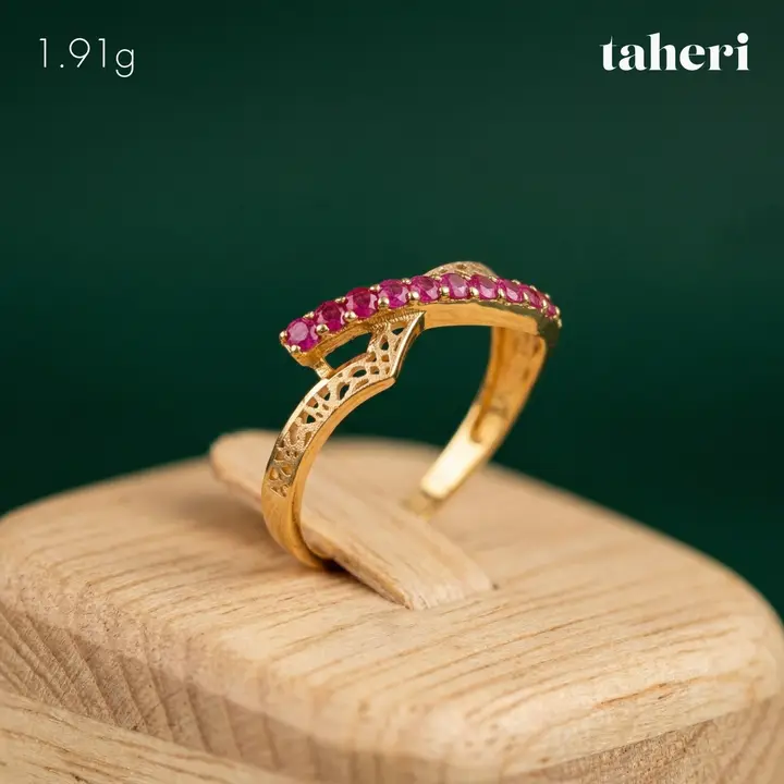 Yellow Gold Ring with Ruby design 281 by TAHERI