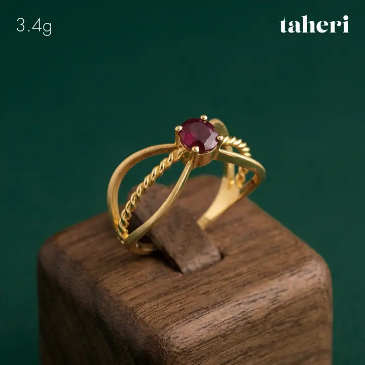 Yellow Gold Ring with Ruby design 283 by TAHERI