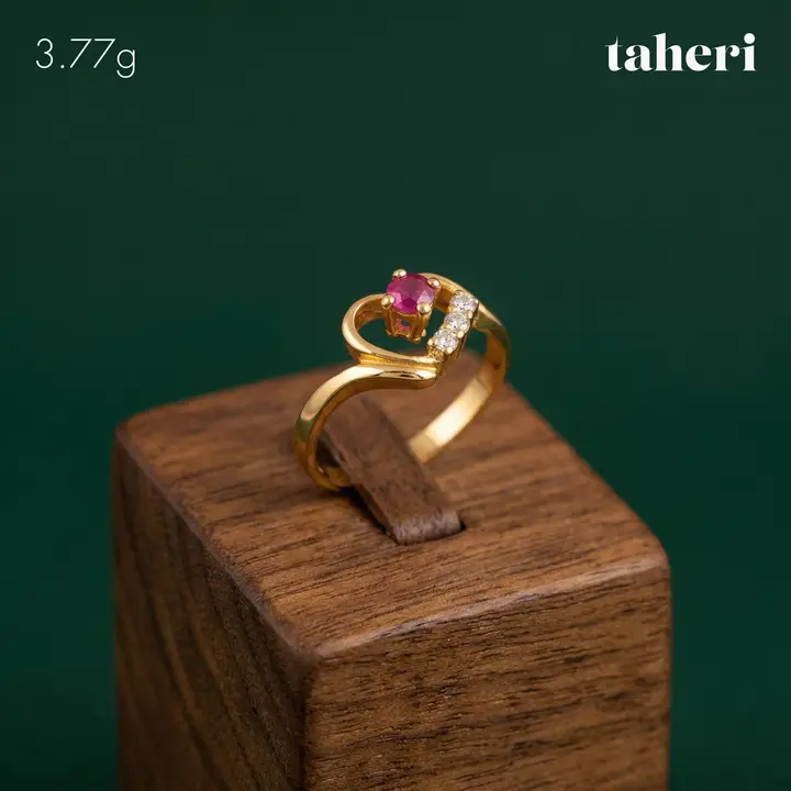 Yellow Gold Ring with Ruby design 284 by TAHERI