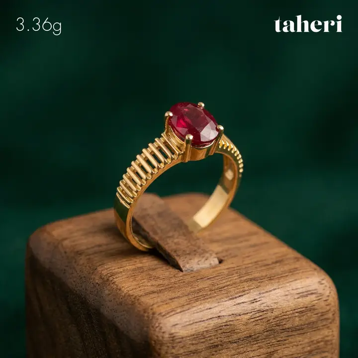 Yellow Gold Ring with Ruby design 285 by TAHERI