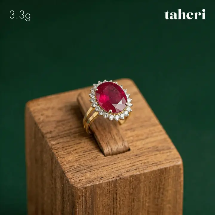 Two-Tone Ring with Ruby design 297 by TAHERI