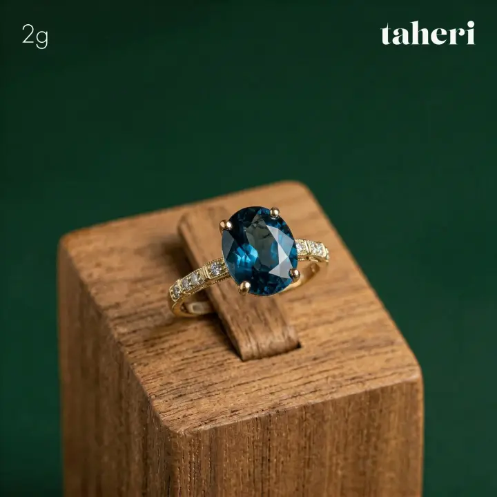 Yellow Gold Ring with Sapphire design 299 by TAHERI