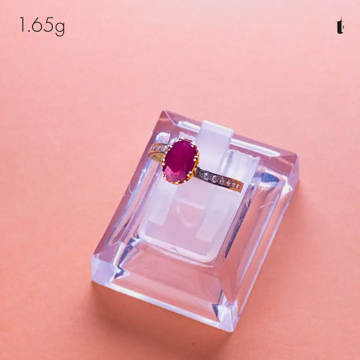 Yellow Gold Ring with Ruby design 300 by TAHERI