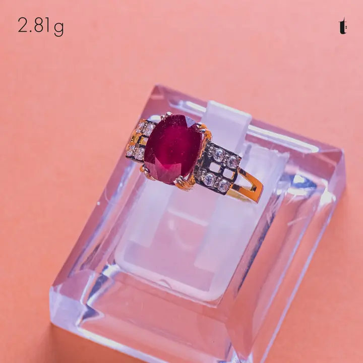 Two-Tone Ring with Ruby design 302 by TAHERI