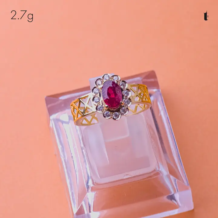 Yellow Gold Ring with Ruby design 303 by TAHERI
