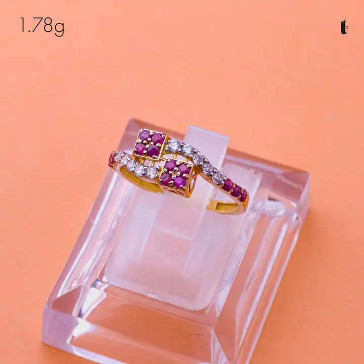 Two-Tone Ring with Ruby design 305 by TAHERI