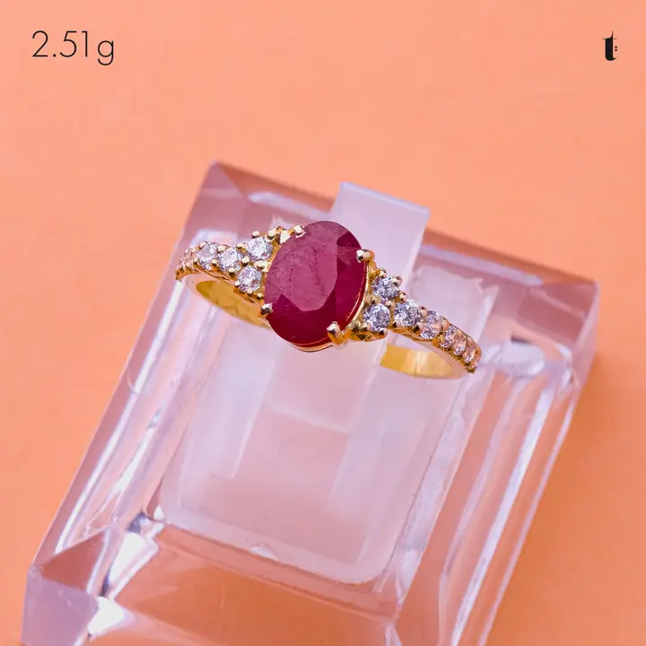 Yellow Gold Ring with Ruby design 308 by TAHERI