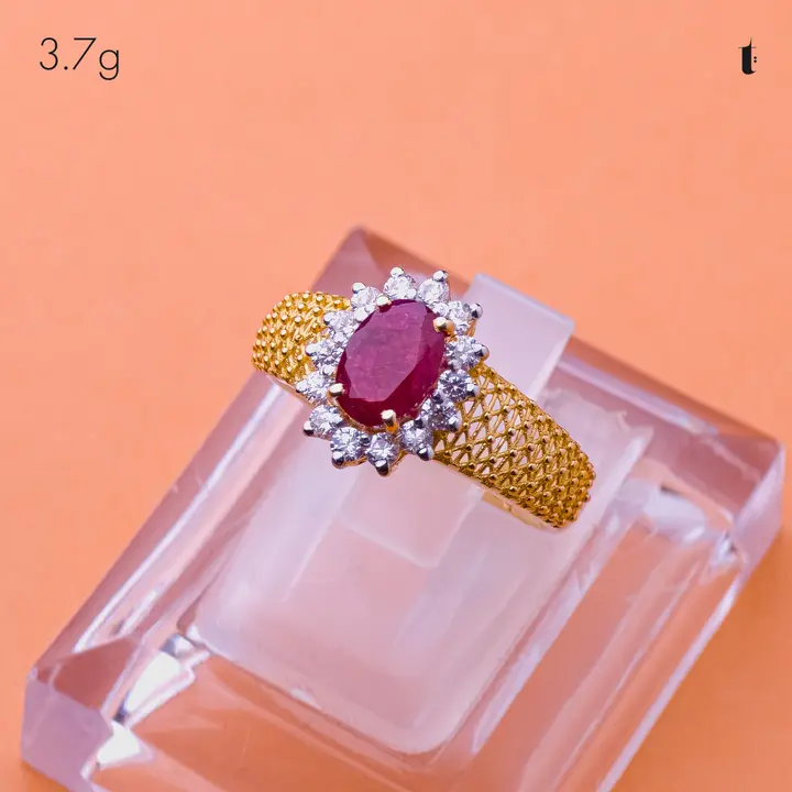 Two-Tone Ring with Ruby design 311 by TAHERI