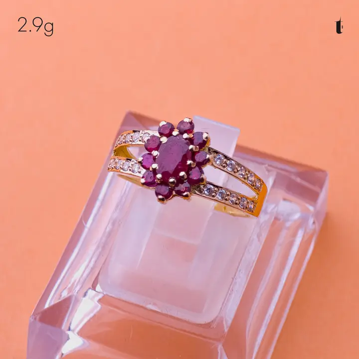Yellow Gold Ring with Ruby design 312 by TAHERI