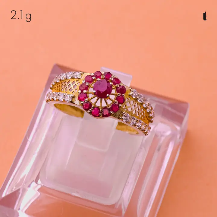 Yellow Gold Ring with Ruby design 313 by TAHERI