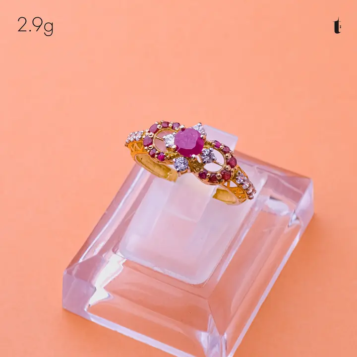 Yellow Gold Ring with Ruby design 314 by TAHERI