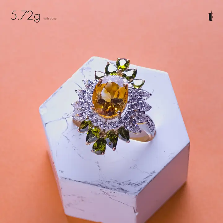 Two-Tone Ring with Colored Stones design 319 by TAHERI