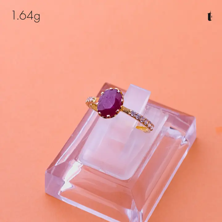 Yellow Gold Ring with Ruby design 320 by TAHERI