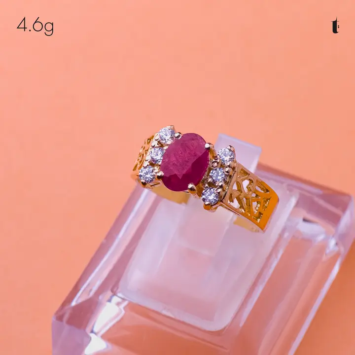 Yellow Gold Ring with Ruby design 321 by TAHERI