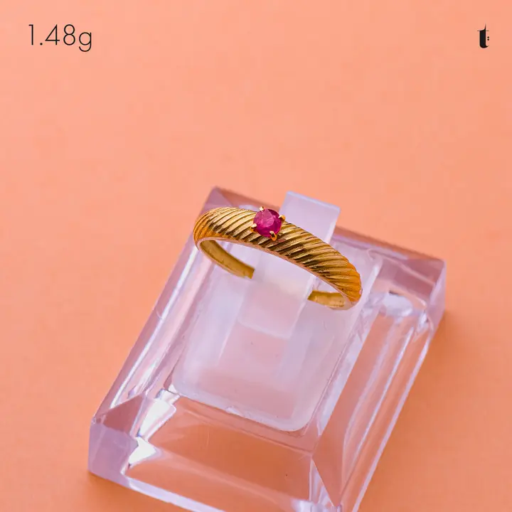 Yellow Gold Ring with Ruby design 322 by TAHERI